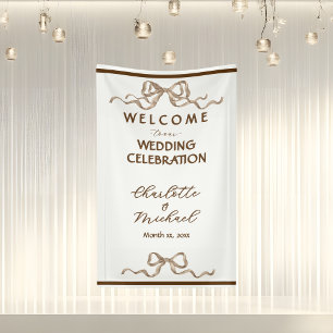 Elegant Romantic Ribbon Wedding Banner