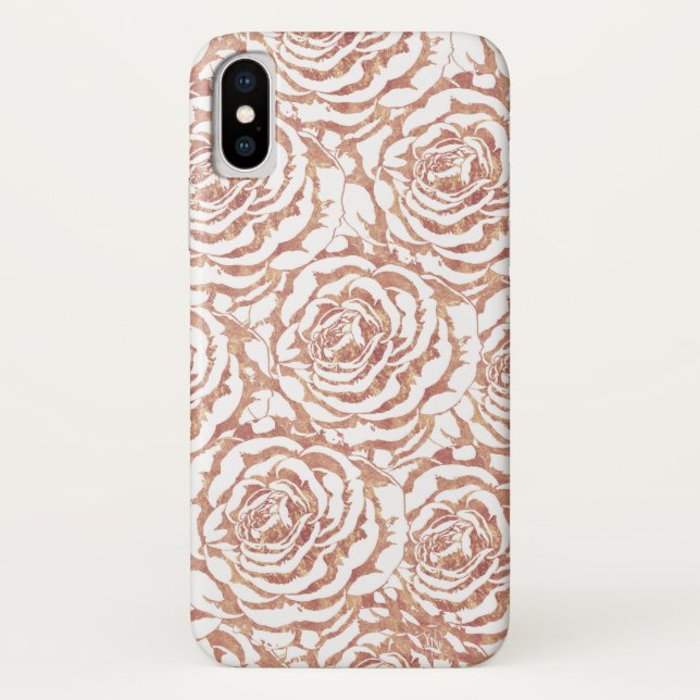 Elegant romantic rose gold roses pattern image Case-Mate iPhone case (Back)