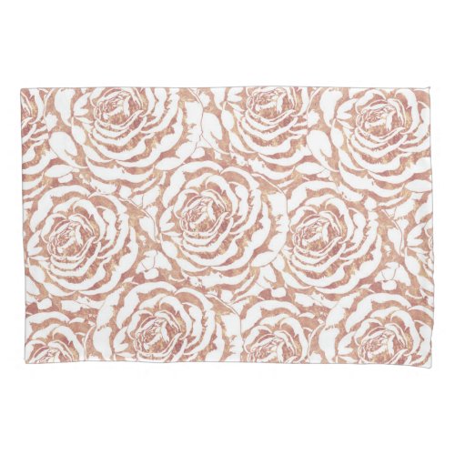Elegant romantic rose gold roses pattern image pillow case