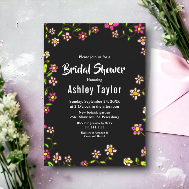 Elegant Romantic Roses Lights Floral Bridal Shower Invitation (Creator Uploaded)