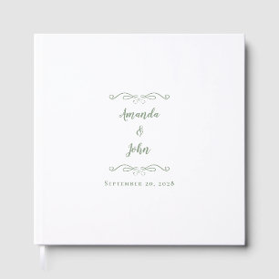 Elegant Romantic Sage Green Calligraphy Wedding Guest Book