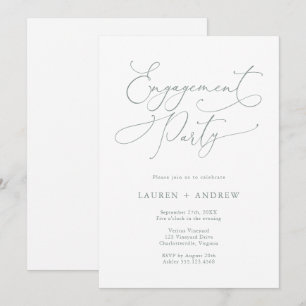 Elegant Romantic Sage Green Engagement Party Invitation