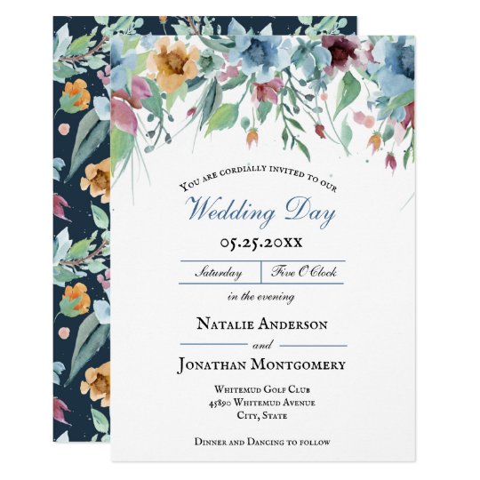 elegant romantic spring floral dusty blue wedding