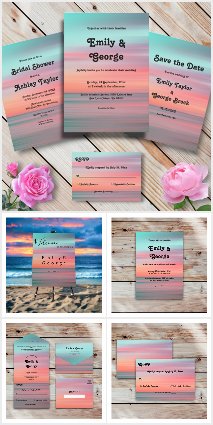Elegant Romantic Sunset Seascape Beach Collection