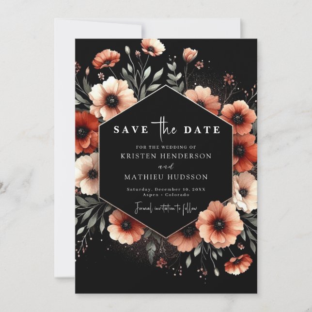  Elegant Romantic Terracotta Wedding  Save The Date (Front)