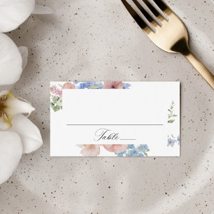 Elegant Romantic Watercolor Floral Wedding Place Card