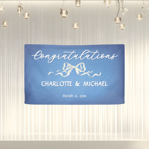 Elegant Romantic Wedding Congratulations Banner