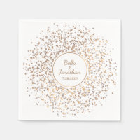 Elegant Romantic Wedding Gold & Silver Confetti Paper Napkin