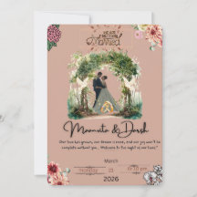 Elegant Romantic Wedding Invitation Love Night