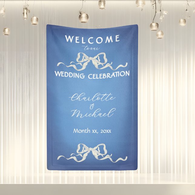 Elegant Romantic Wedding Ribbon Welcome Banner (Elegant Romantic Wedding Ribbon Welcome Banner)