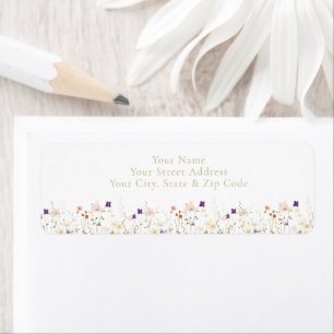 Elegant Romantic Wildflower Bridal Shower Label