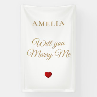 Elegant Romantic Will You Marry Me Proposal Banner