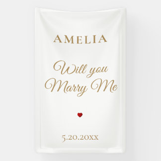 Elegant Romantic Will You Marry Me Proposal Banner