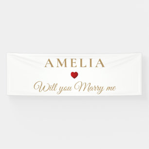 Elegant Romantic Will You Marry Me Proposal Banner