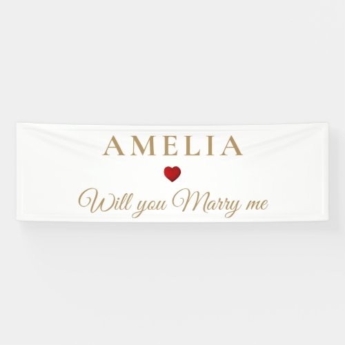 Elegant Romantic Will You Marry Me Proposal Banner