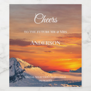 Elegant Romantic Winter Wonderland Wine Label