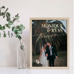 Elegant Romantic Your Names Forever Wedding Photo Foil Prints