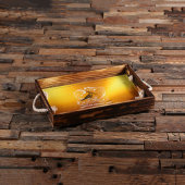 Elegant Rope-Handled Acrylic & Wood Serving Tray (Front Top)