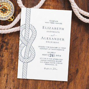 Elegant Rope Knot Nautical Wedding Invitation