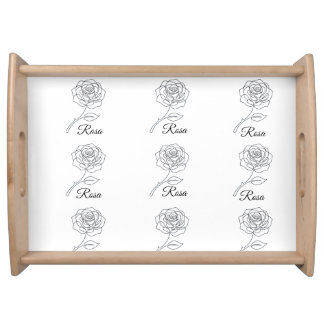Elegant "Rosa" Floral Home Decor Tray