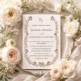 Elegant Rosalie Letterpress Floral Wedding Invitation