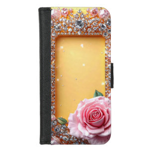 Elegant Rose and Jewel Frame iPhone 8/7 Wallet Case