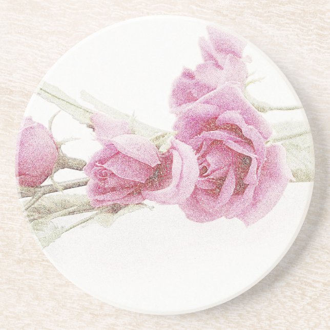 Elegant Rose Beverage Coaster (Front)