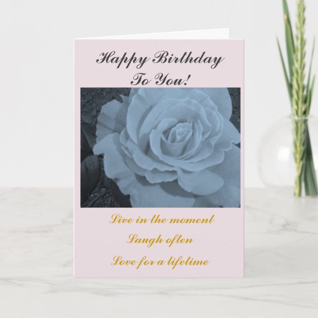 Elegant Rose Birthday Card (Front)
