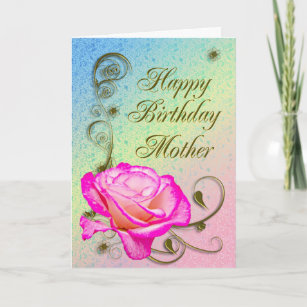 Elegant rose birthday card for Mother