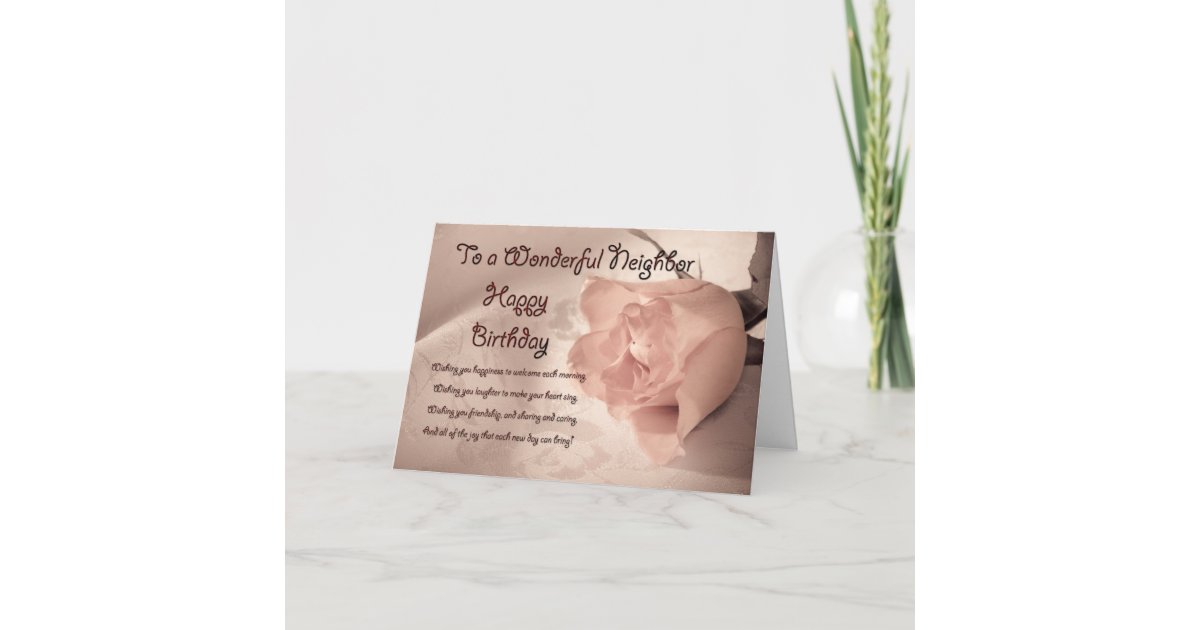 elegant-rose-birthday-card-for-neighbor-zazzle