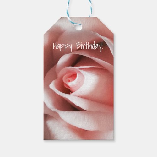 Elegant Rose Birthday Gift Tags