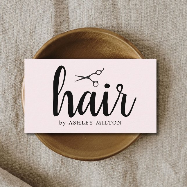 Elegant Rose Black Scissors Hair Stylist Business Card (Creator Uploaded)