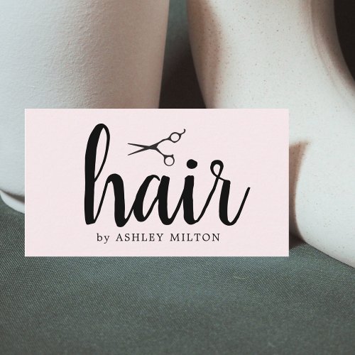 Elegant Rose Black Scissors Hair Stylist Business Card