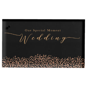 Elegant Rose Black Wedding Table Card Holder