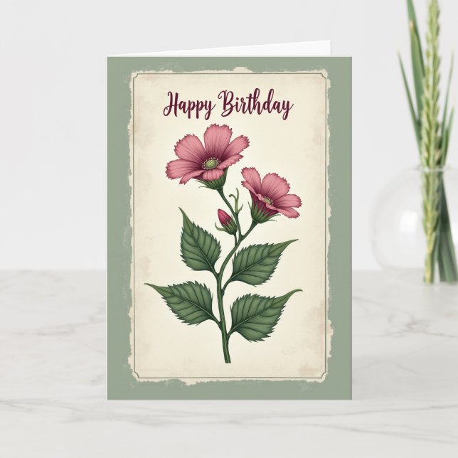 Elegant Rose Bloom Card (Front)