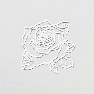 Elegant Rose Bloom Flower #2 Image Only No Text Embosser