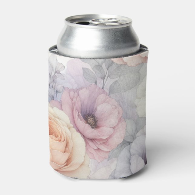 Elegant Rose Blossoms Can Cooler (Can Front)