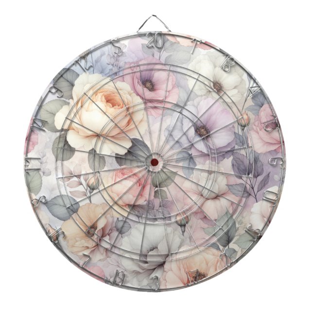 Elegant Rose Blossoms Dart Board (Front)