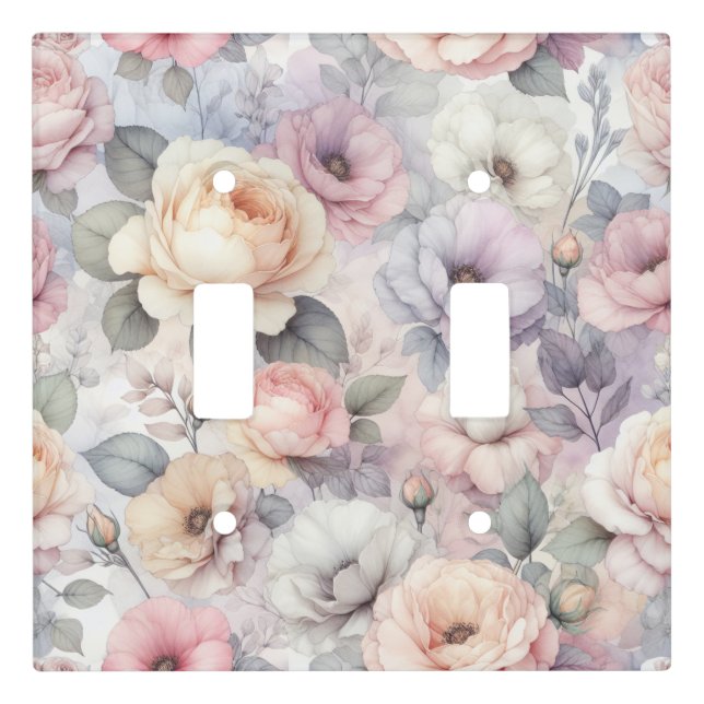 Elegant Rose Blossoms Light Switch Cover (Front)