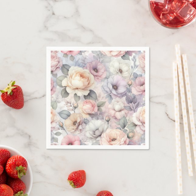 Elegant Rose Blossoms Napkins (Insitu)
