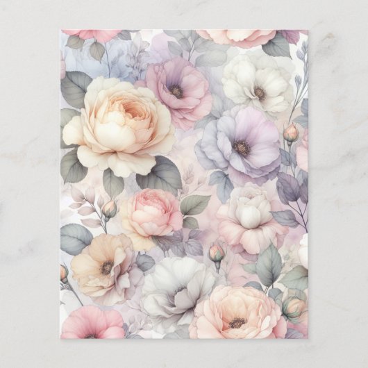 Elegant Rose Blossoms Paper Sheet (Front)