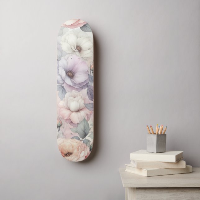 Elegant Rose Blossoms Skateboard (Wall Art)