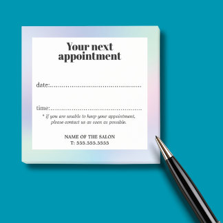 Elegant Rose Blue Gradient BeautySalon Appointment Post-it Notes