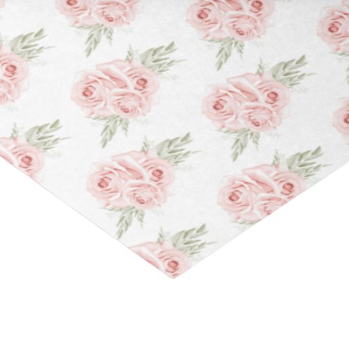 Elegant Rose Blush Pink Floral  Tissue Paper