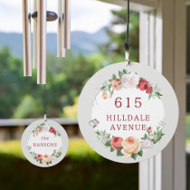 Elegant Rose Border Home Address Wind Chime