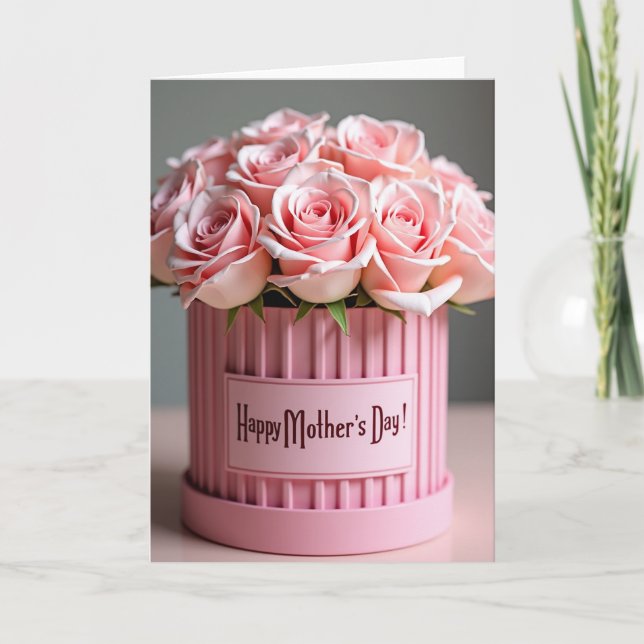 Elegant Rose Bouquet Mother Card (Front)