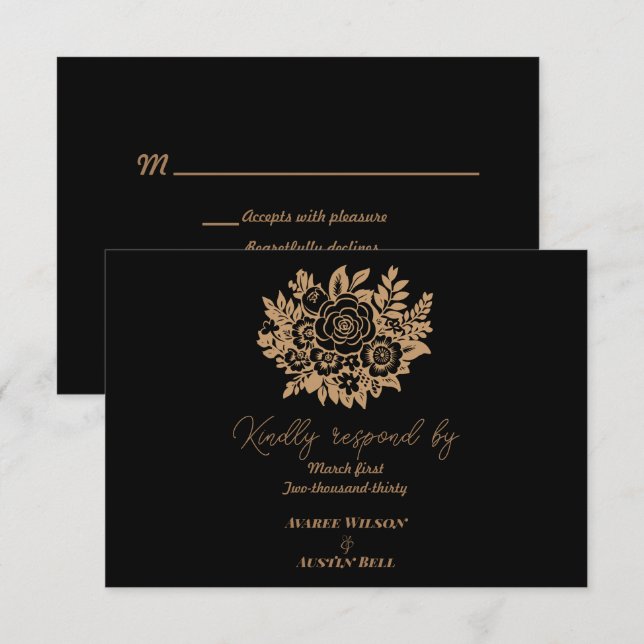Elegant Rose Bouquet RSVP Card (Front/Back)