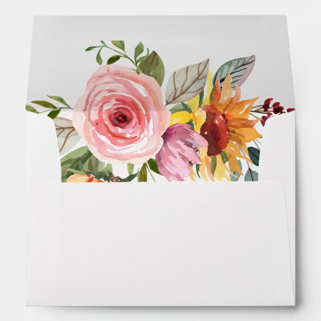 Elegant Rose Chic Wedding Envelope (Back (Bottom))