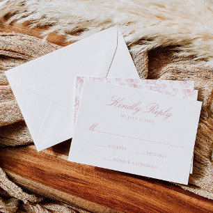 Elegant Rose Chinoiserie Victorian Floral Wedding RSVP Card