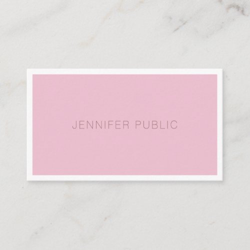 Elegant Rose Color Modern Minimalistic Template Business Card